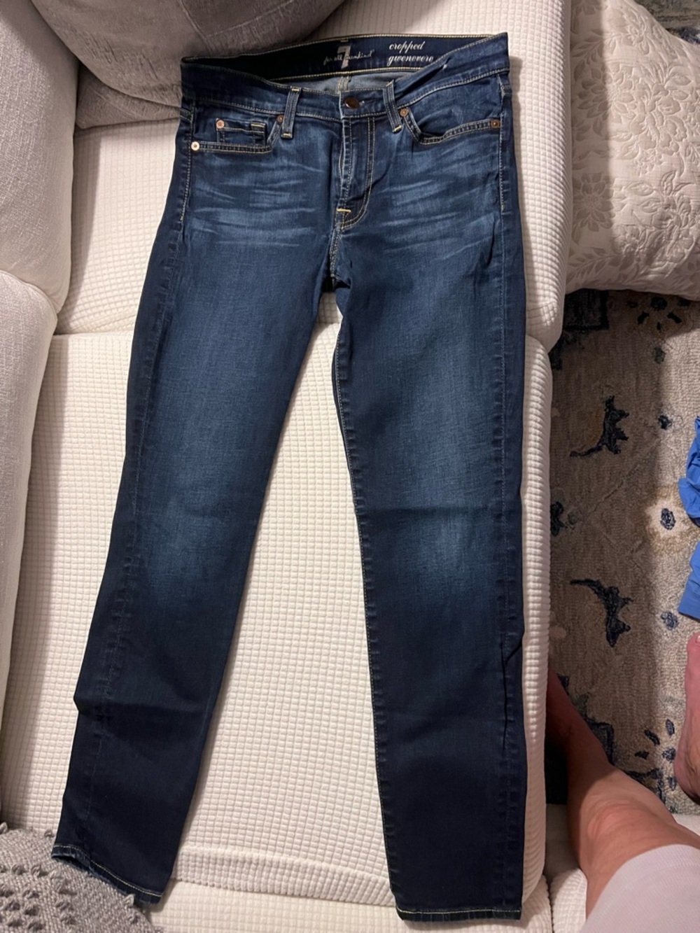7 For All Mankind Dark Blue Skinny Jeans